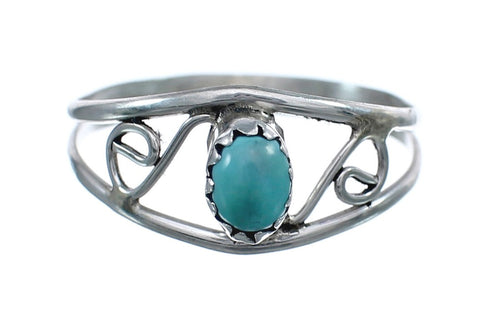 Turquoise Sterling Silver American Indian Ring Size 6-1/2 AX124959